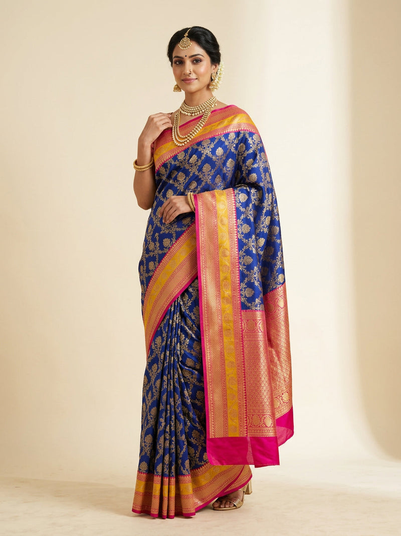 Banarasi Silk Saree – Blue Zari